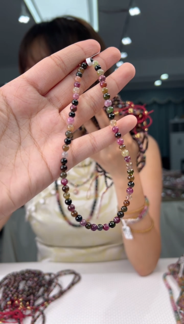 未镶嵌手串碧玺黑糖碧玺单圈/多样式发一3.mm+SJL0300-30