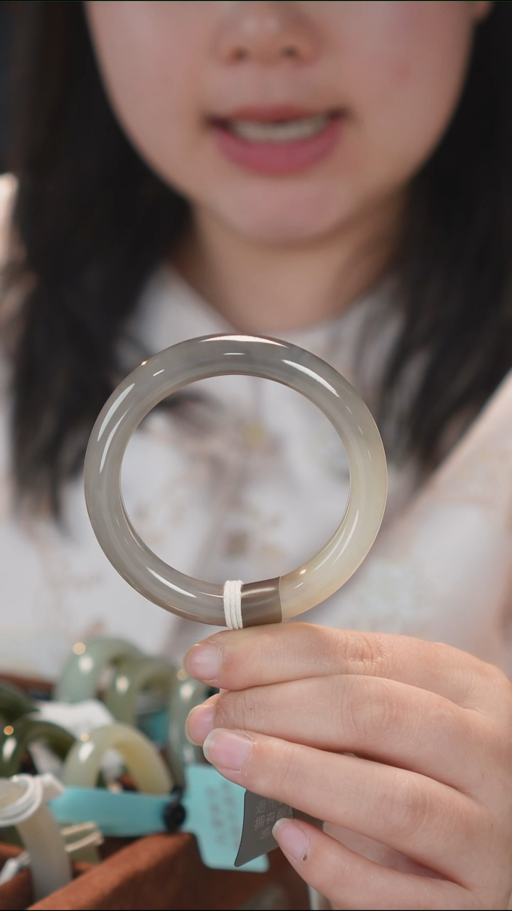 和田玉未镶嵌手镯5【柚子来啦】和田玉拍一发一56