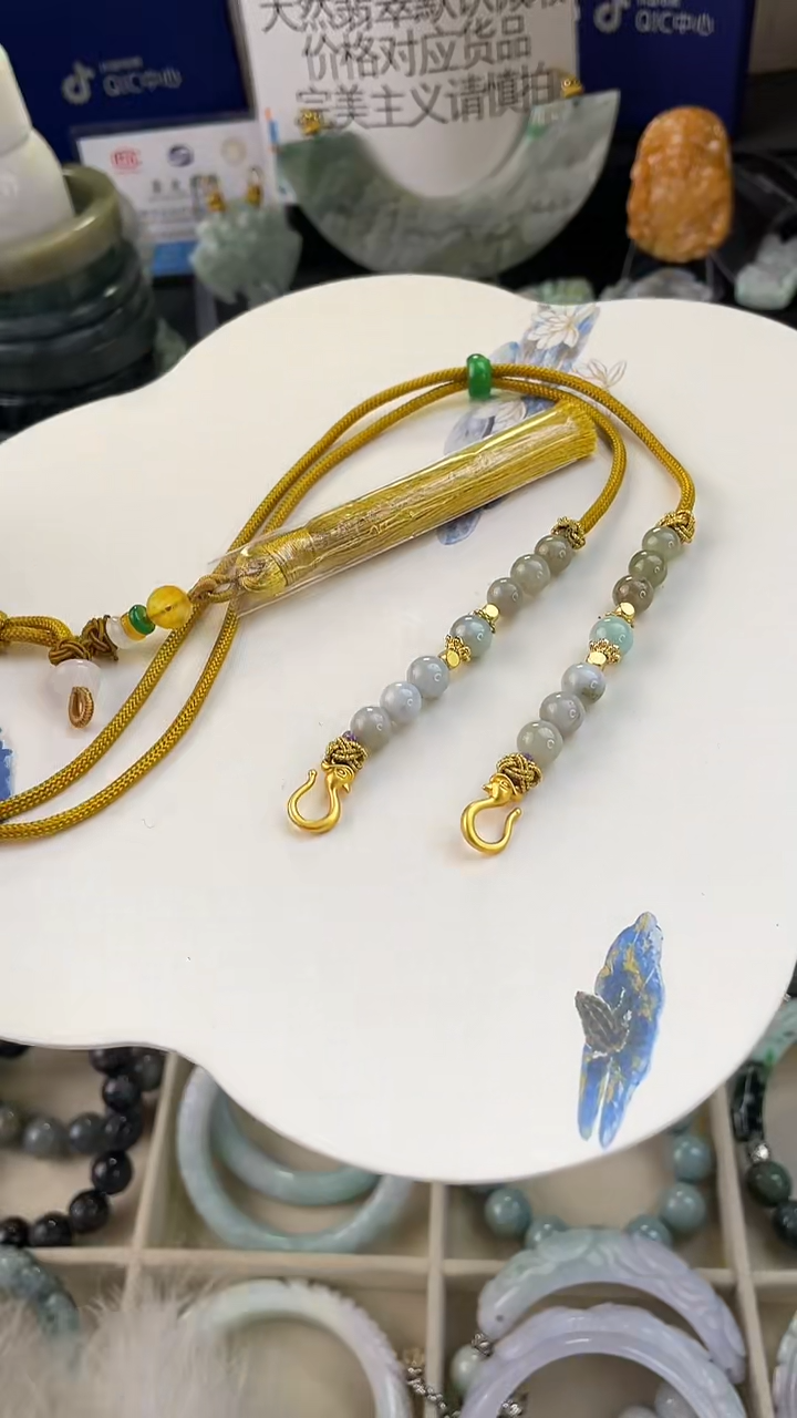 未镶嵌手链翡翠双勾可调节半珠链