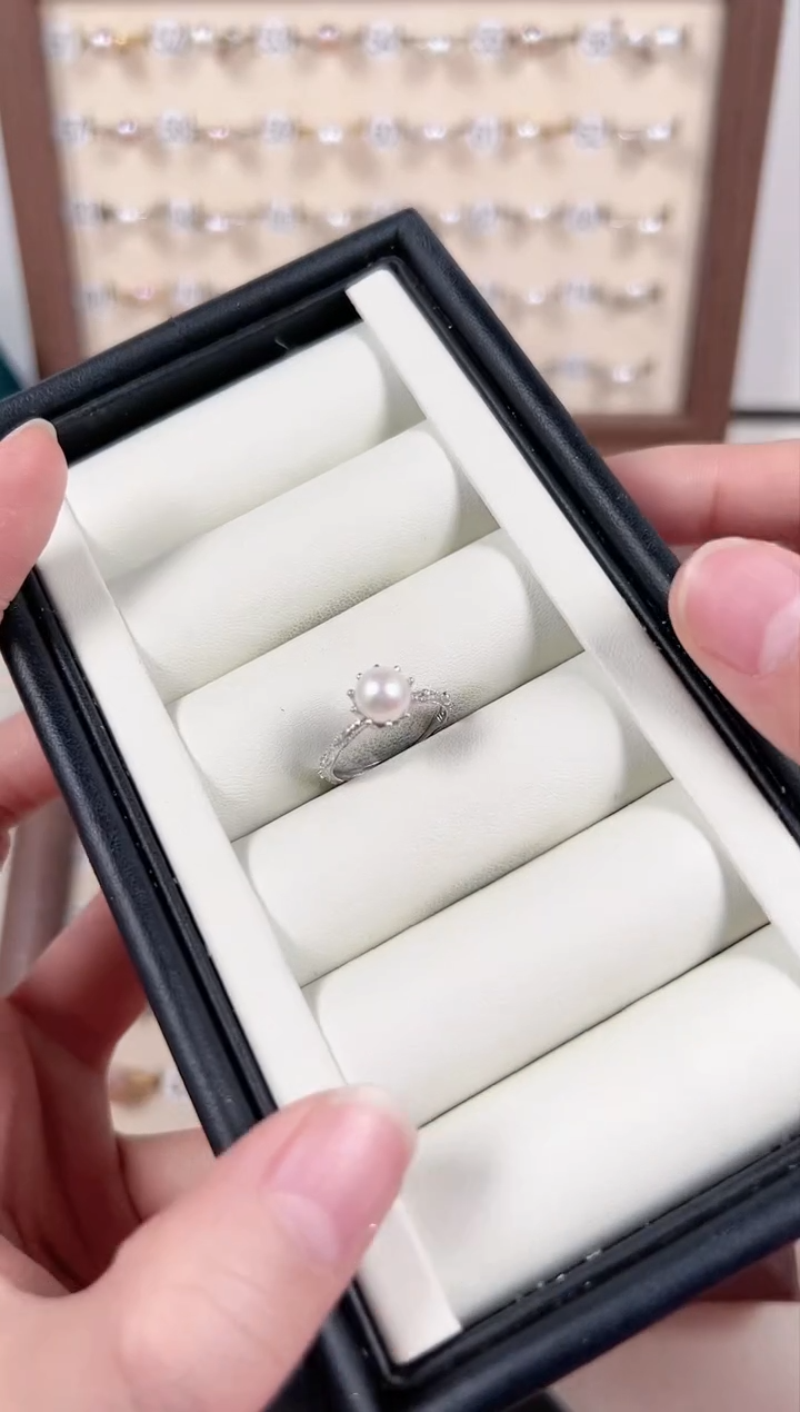 【闪购商品】淡水珍珠戒指银S925镶嵌77号