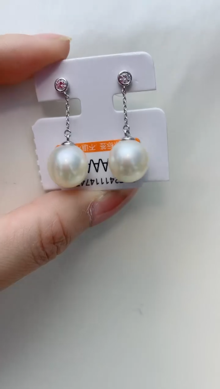 【闪购商品】海水珍珠耳饰银S925镶嵌A118
