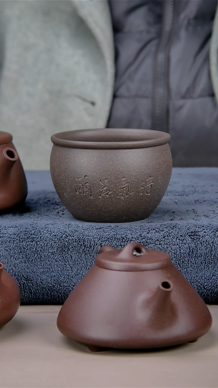 【闪购商品】紫砂茶壶200蟹壳清杯子