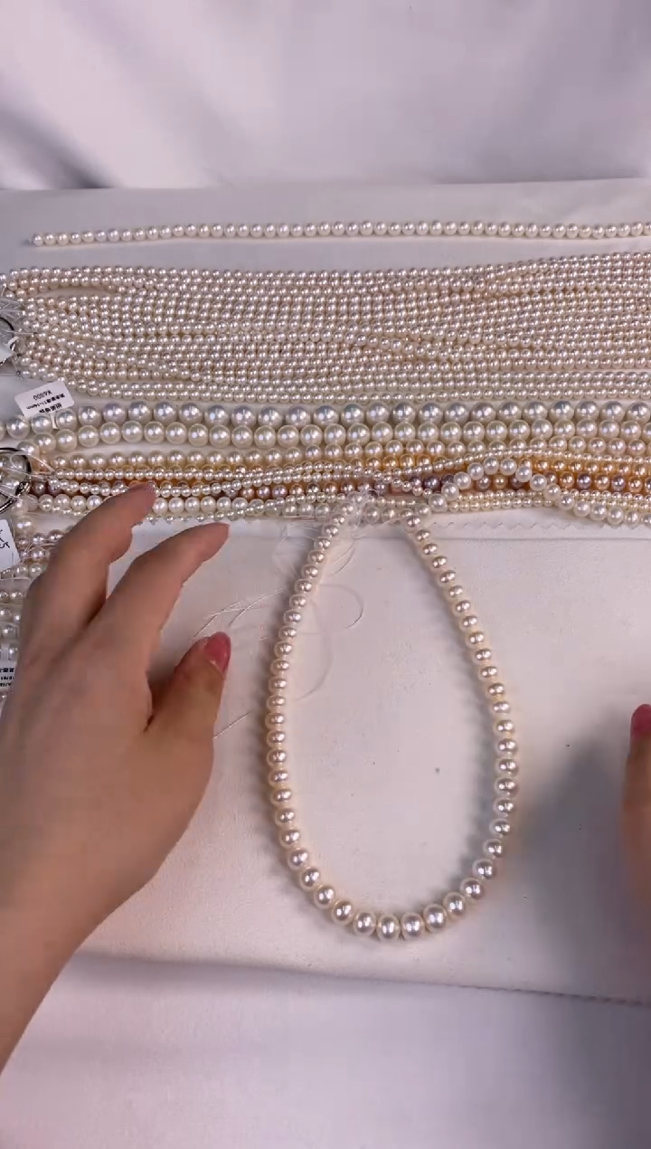 淡水珍珠银S925镶嵌颈饰9-10MM