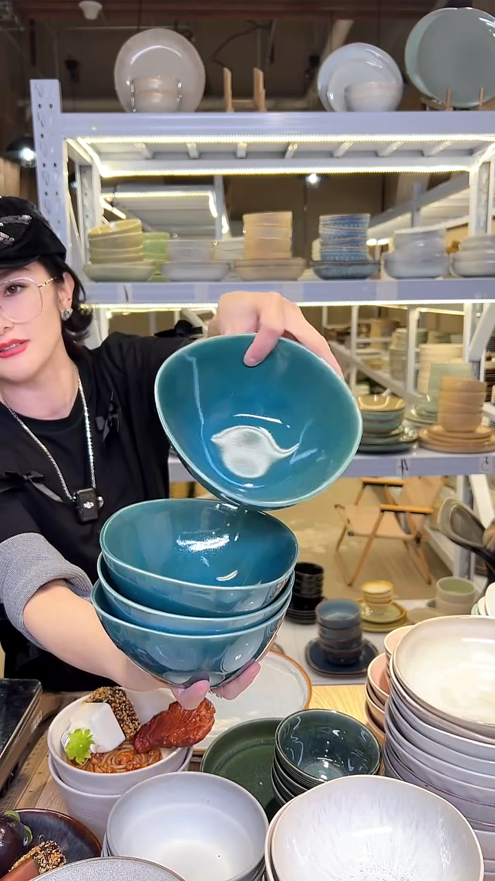 瓷102外贸尾货高温釉下彩陶瓷餐具默认微瑕