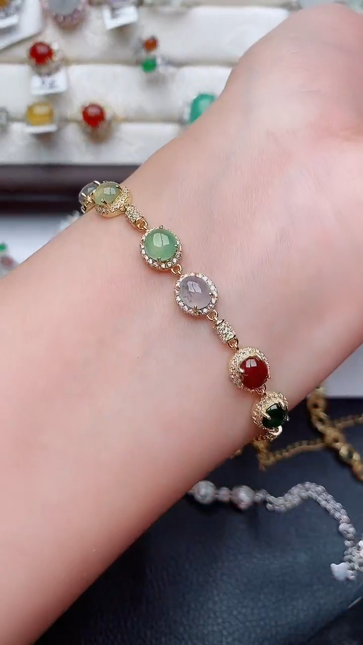 银S925镶嵌戒指翡翠...