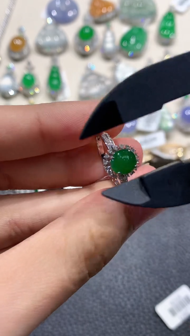 【闪购商品】翡翠戒指18K金镶嵌c5多样性一件发货