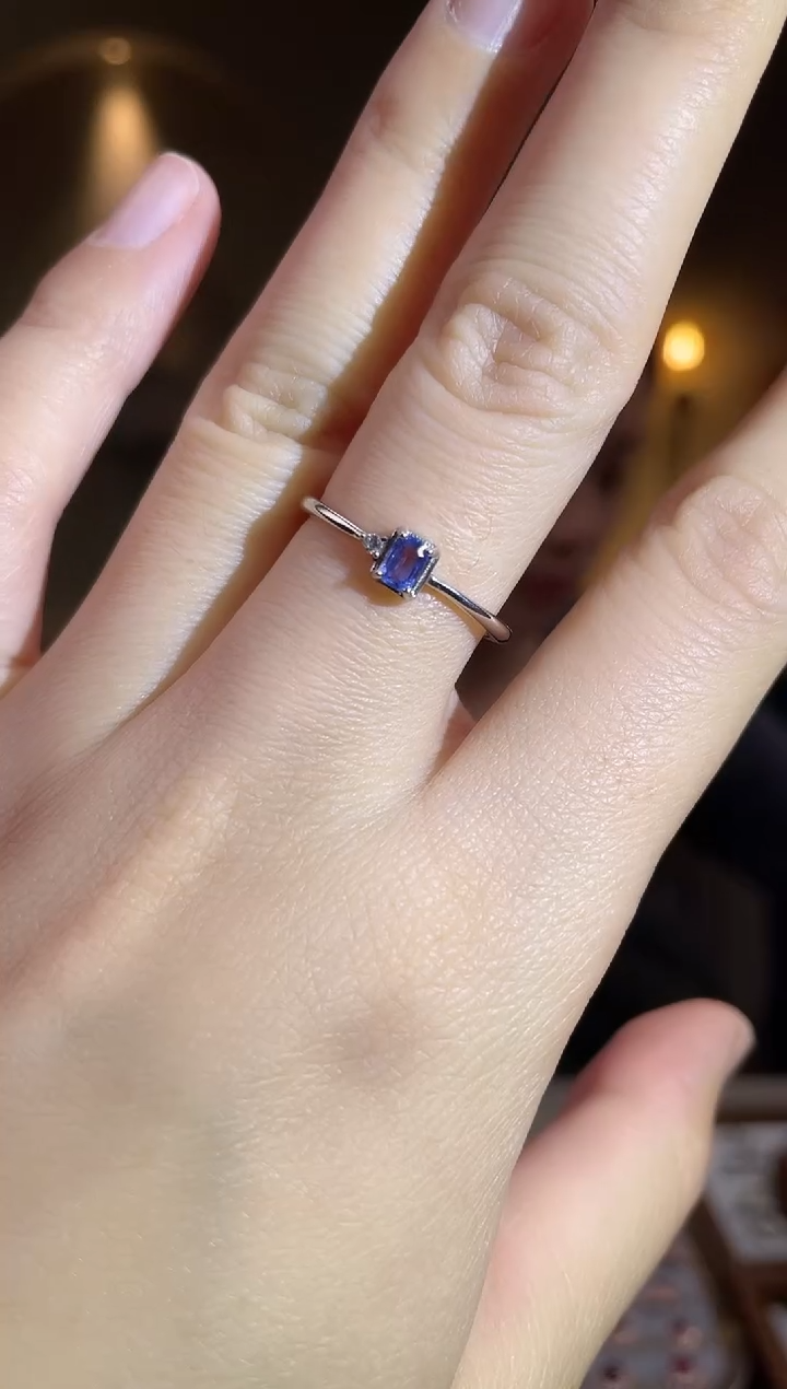 手饰蓝宝石银S925镶嵌手饰