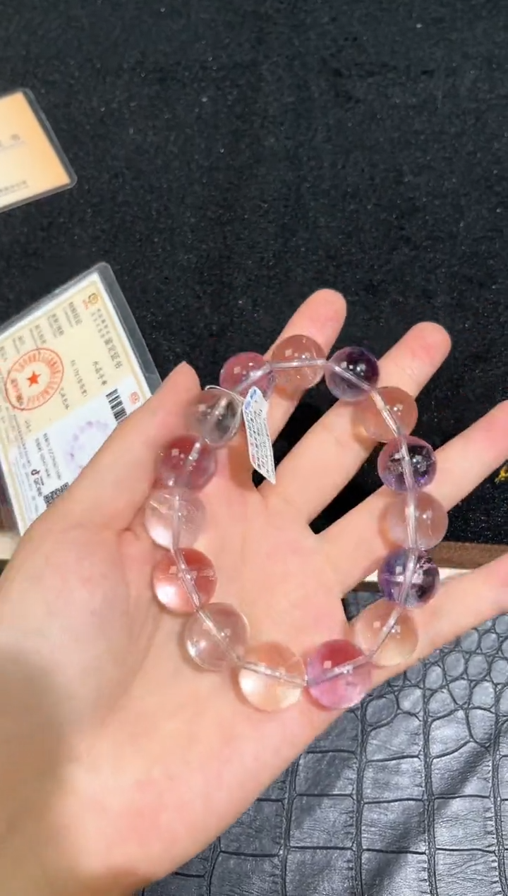 未镶嵌手链水晶8号喜马拉雅紫黄阿赛单圈15+mm
