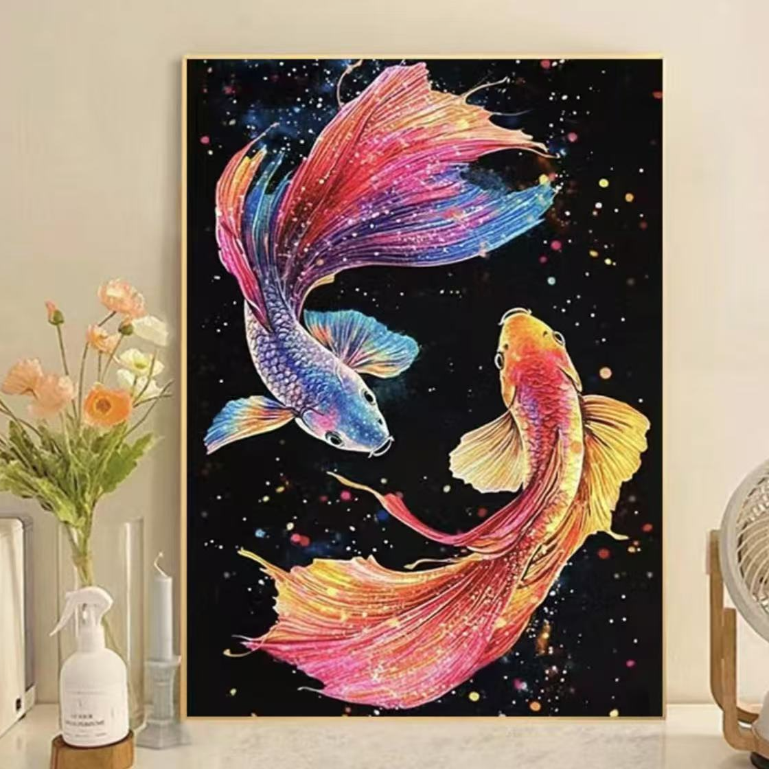 国潮绝代风华画客厅十字绣点钻砖石贴画手工diy带框