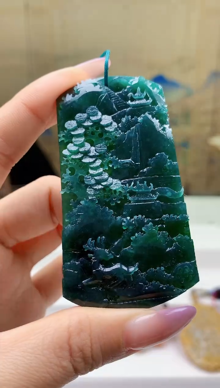 【闪购商品】定制翡翠未镶嵌5060ty-毛货挂件236