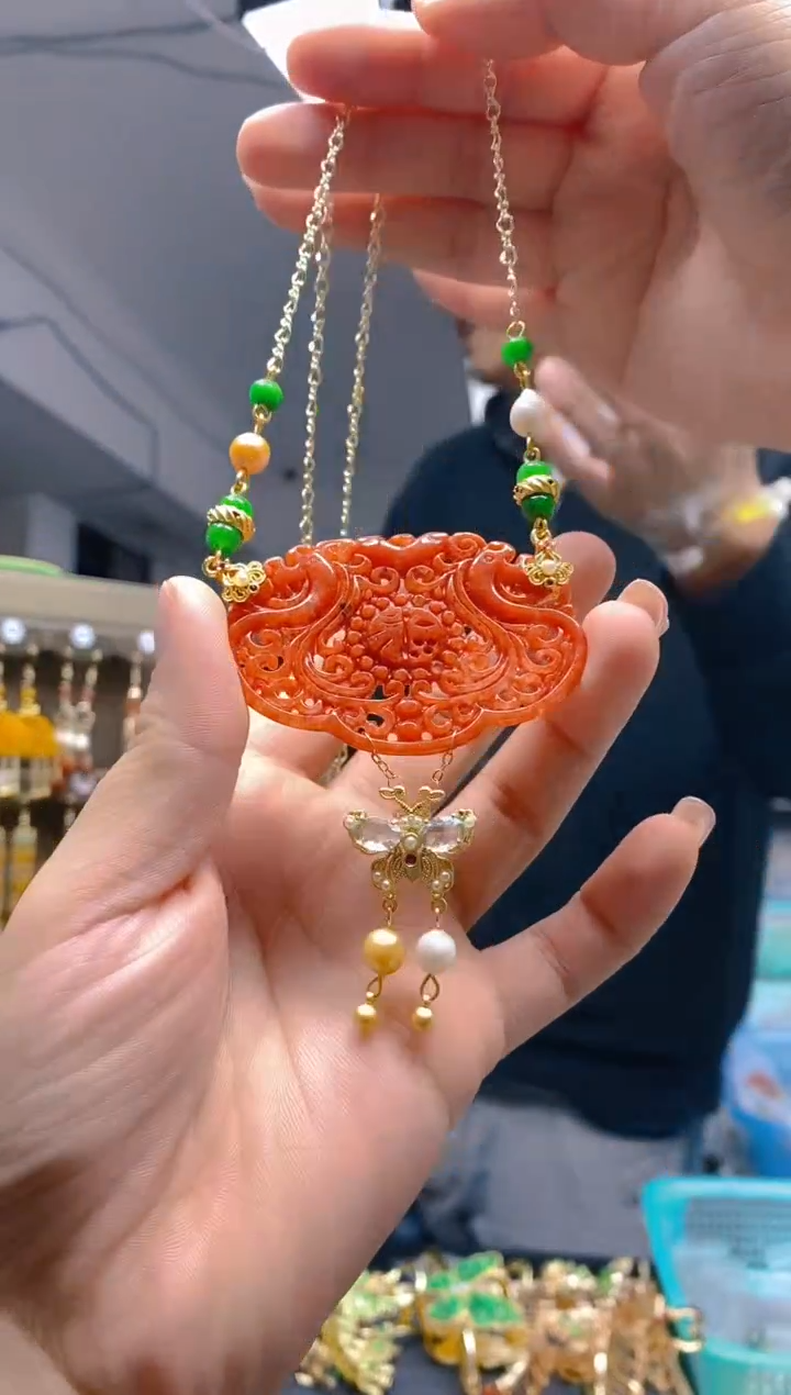 【闪购商品】翡翠耳饰合金0115翡翠锁骨链