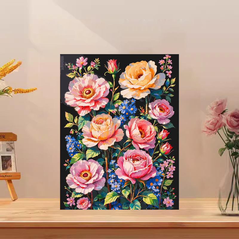 （多色系高还原Ⅲ）diy数字油画红线条手工填涂色解压治愈丙烯装饰画