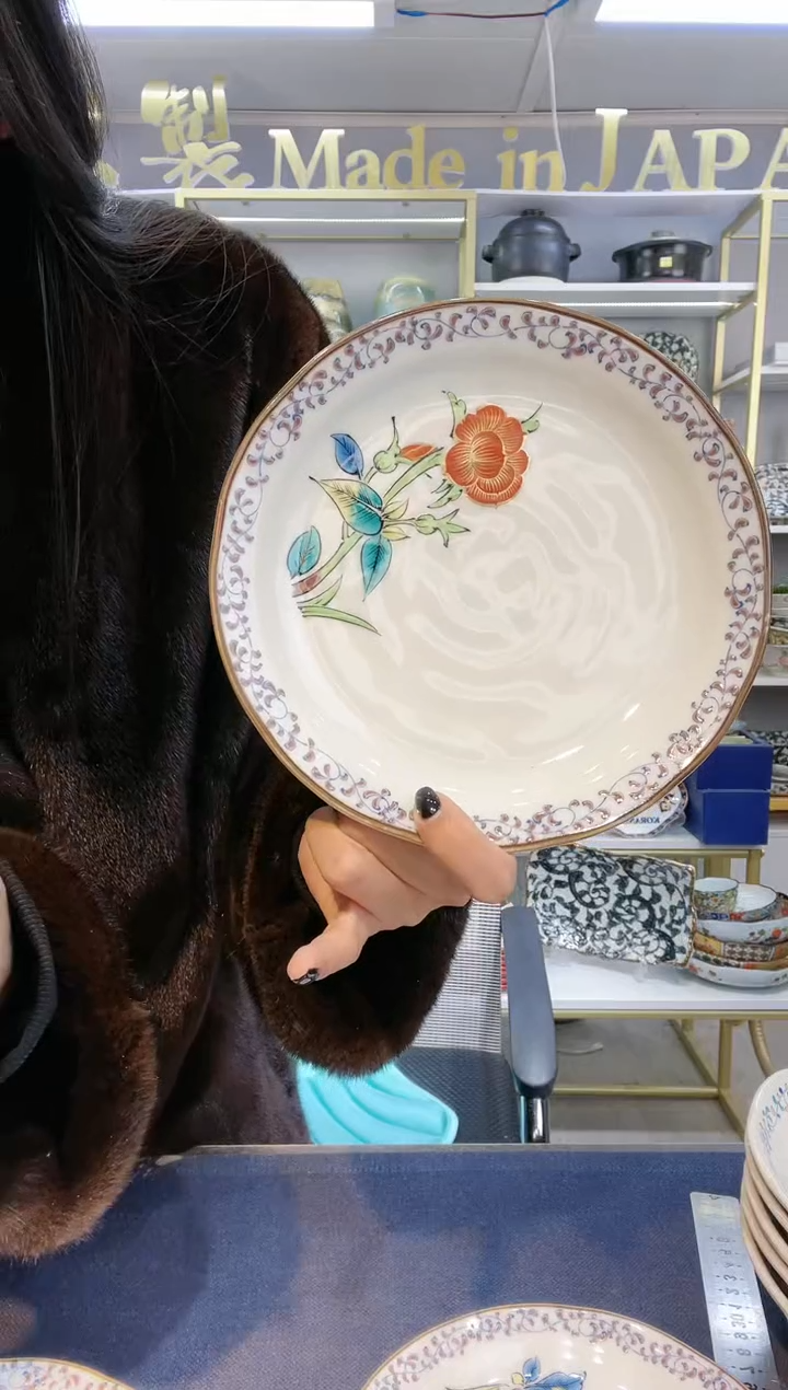 【闪购商品】碗九谷烧19厘米平盘一只装no15