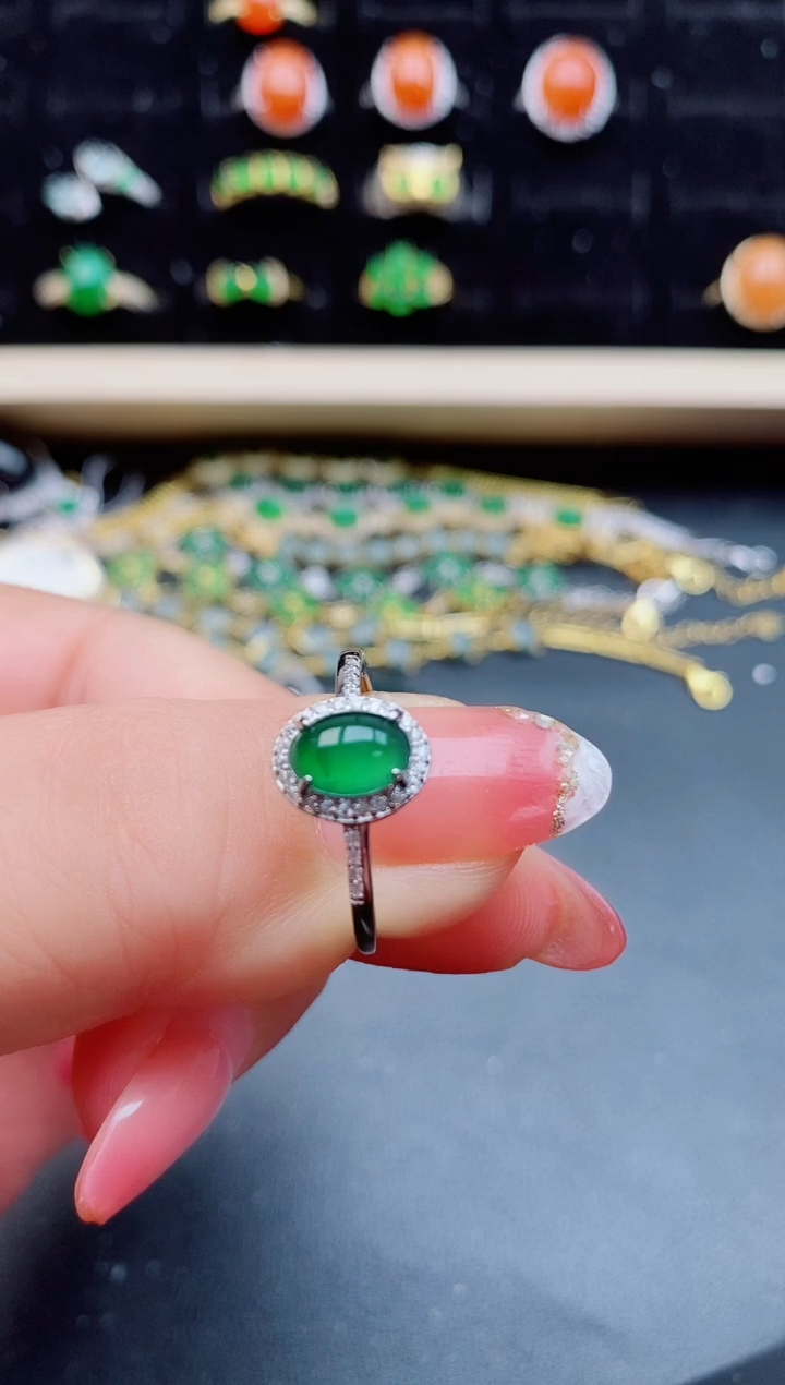 【闪购商品】翡翠戒指银S925镶嵌1212