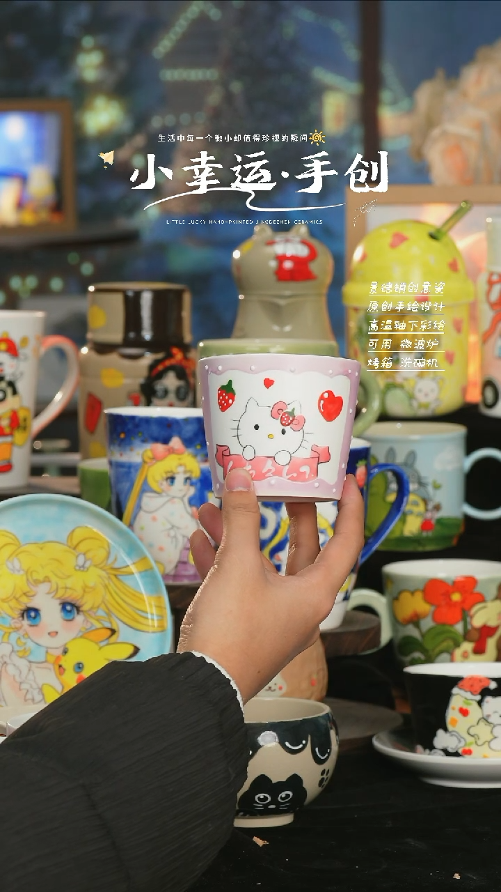 【闪购商品】小幸运纯手工手绘陶瓷
