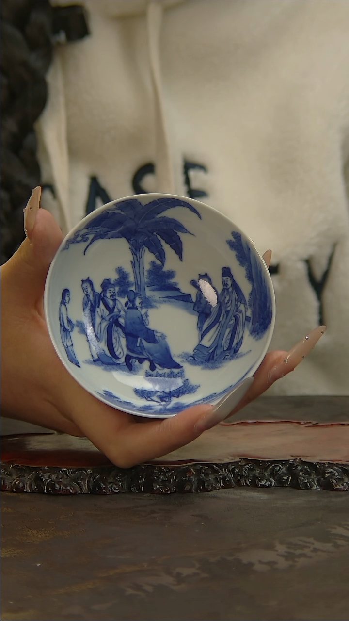 【闪购商品】青花手绘人物主人杯