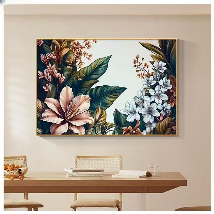 装饰画免打孔简约餐厅挂画开关电闸盒遮挡配电箱家居画花朵电表箱