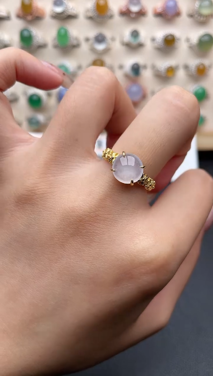 【闪购商品】翡翠戒指银S925镶嵌一物一证一礼盒