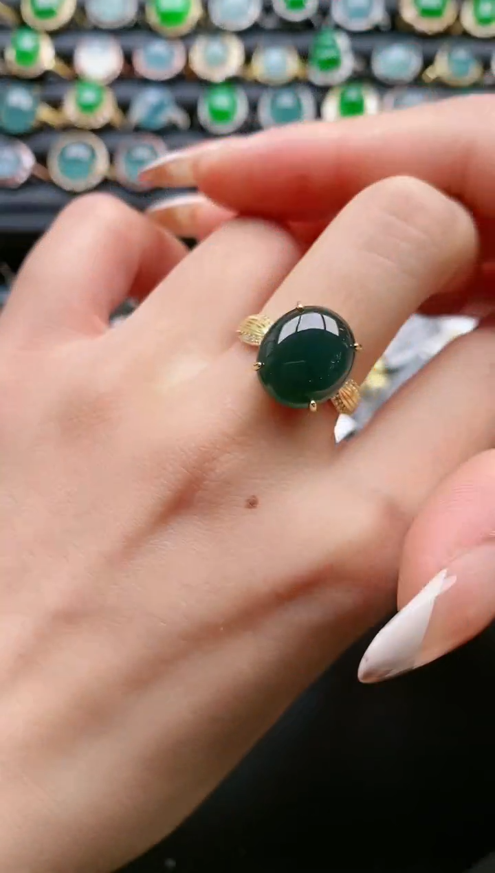 【闪购商品】翡翠戒指银S925镶嵌11111