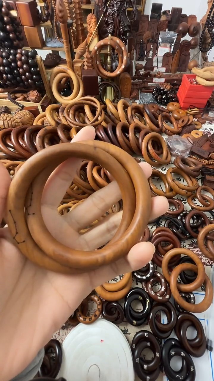 枣木乾坤圈枣木75圈口微瑕一物一拍