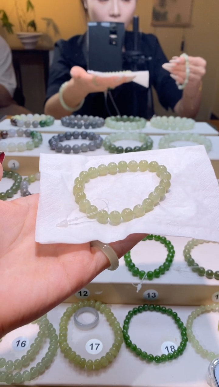 未镶嵌手串和田玉天然正品和田玉q08a晴水手串多色多样性发一串