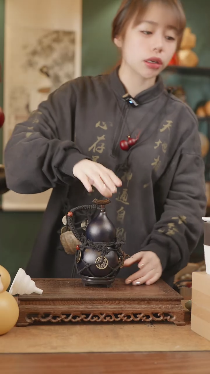 【闪购商品】14号精品天然大漆工艺防渗内胆酒葫芦~