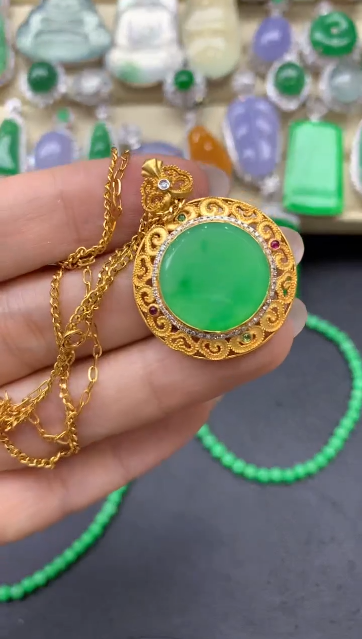 【闪购商品】翡翠颈饰18K金镶嵌517-中国好珍宝