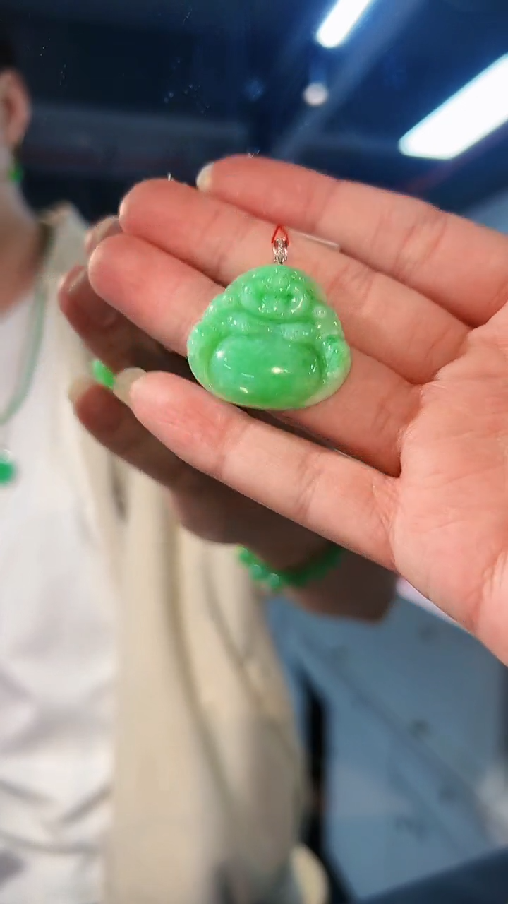 【闪购商品】翡翠颈饰18K金镶嵌缅料A货/支持复检/一件