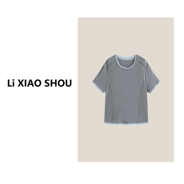 【李小瘦大码女装】短袖时尚女士百搭夏季气质T恤1230D