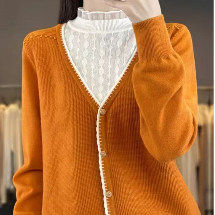 969#新款时尚百搭假两件长袖套头针织衫15