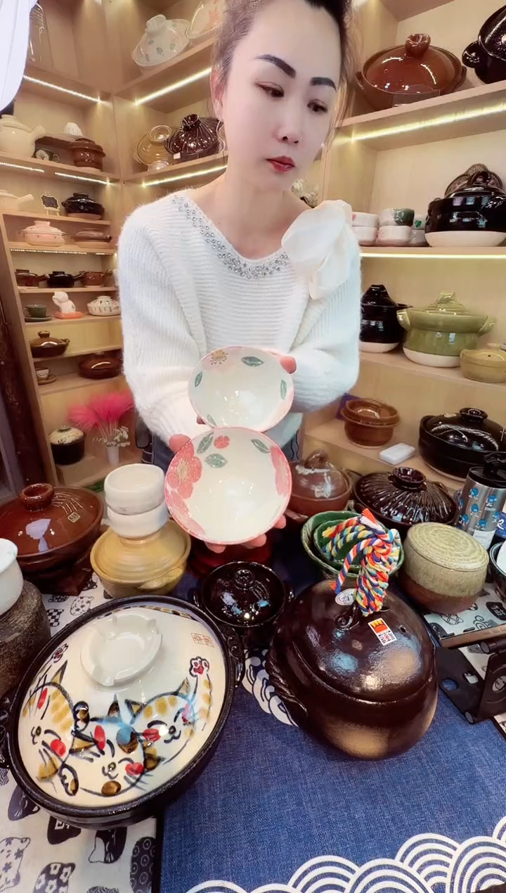 日本进口美浓烧米饭碗2只