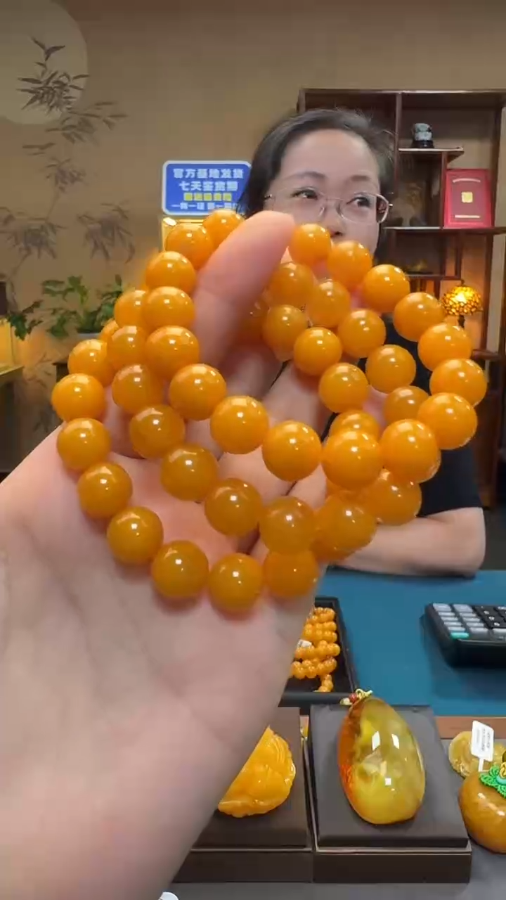 手链琥珀未镶嵌天然保真蜜蜡圆珠手串（多样发其一）