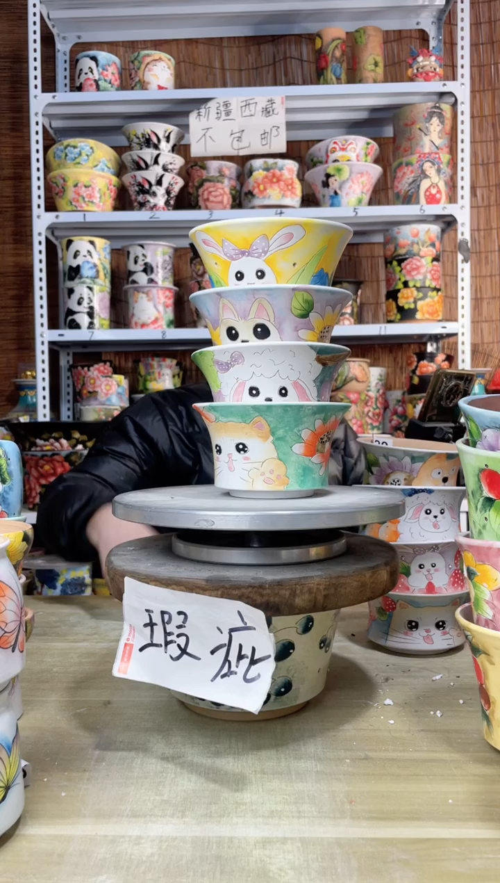 【闪购商品】摆件278陶花岛多肉陶瓷花盆罐——微瑕