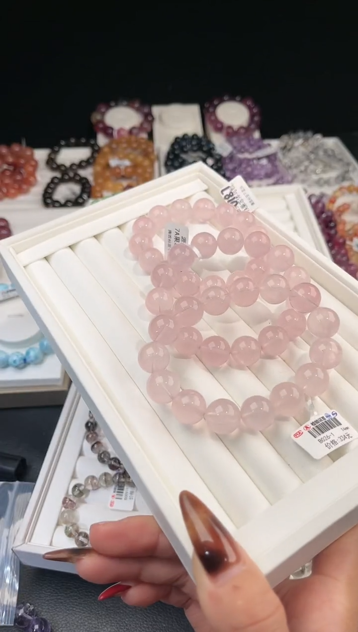 【闪购商品】水晶手链未镶嵌多样性发一粉晶