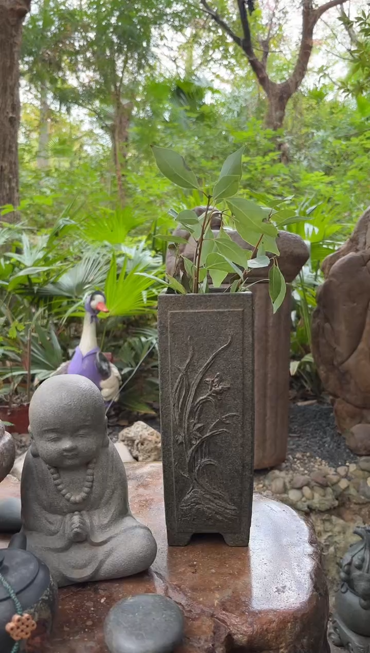 人造石兰花瓶摆件