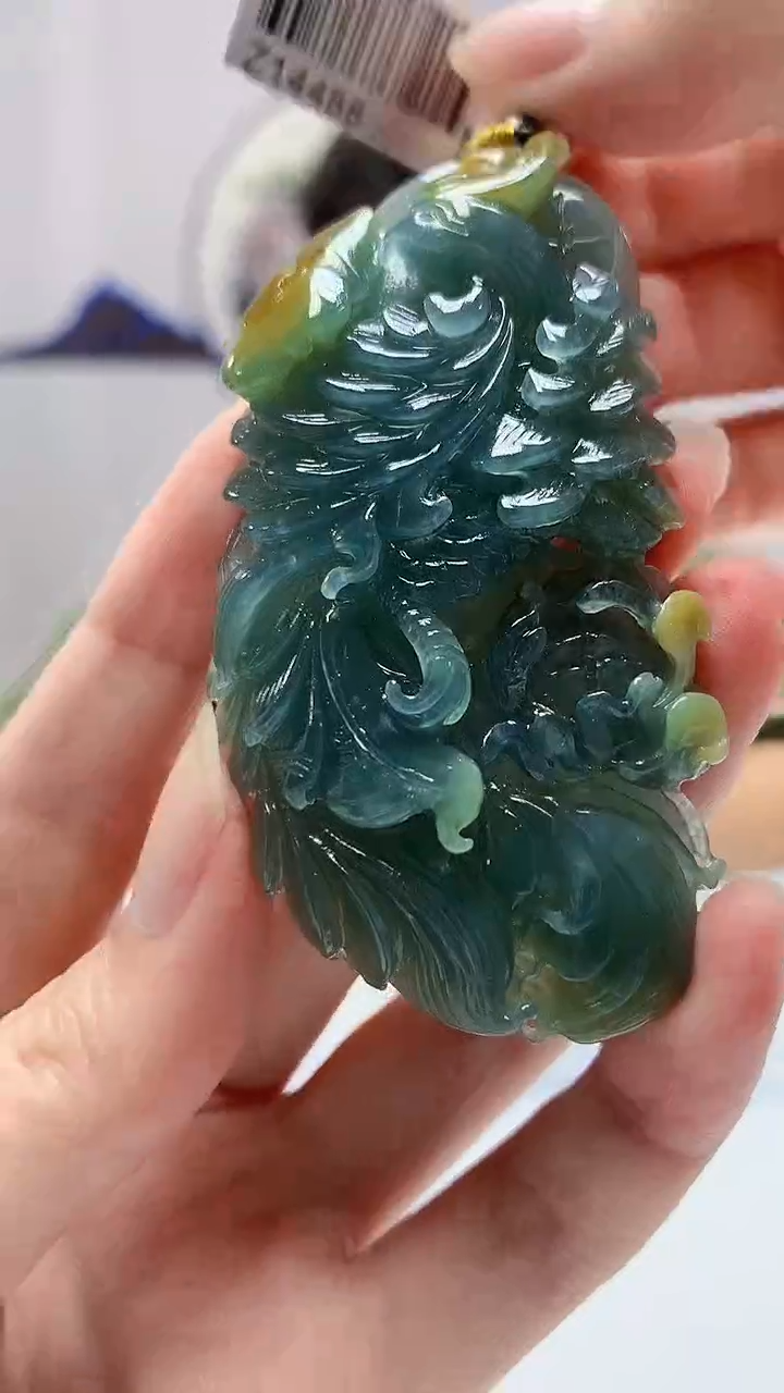 【闪购商品】定制翡翠未镶嵌4688zm-毛货挂件凤凰171