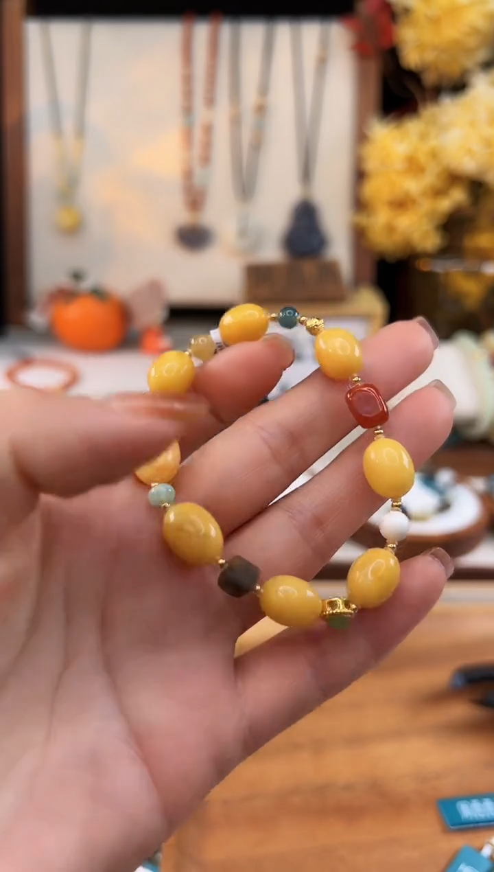 【闪购商品】琥珀手饰18K金镶嵌@@H921J016158