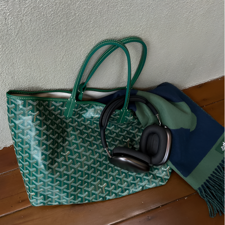 99新 Goyard 【文子姐专属】A016/绿色老花中号购物袋/FB