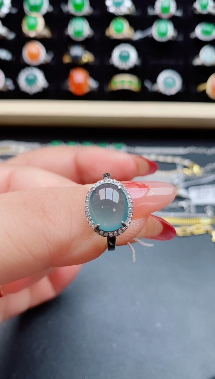 【闪购商品】翡翠戒指银S925镶嵌21321