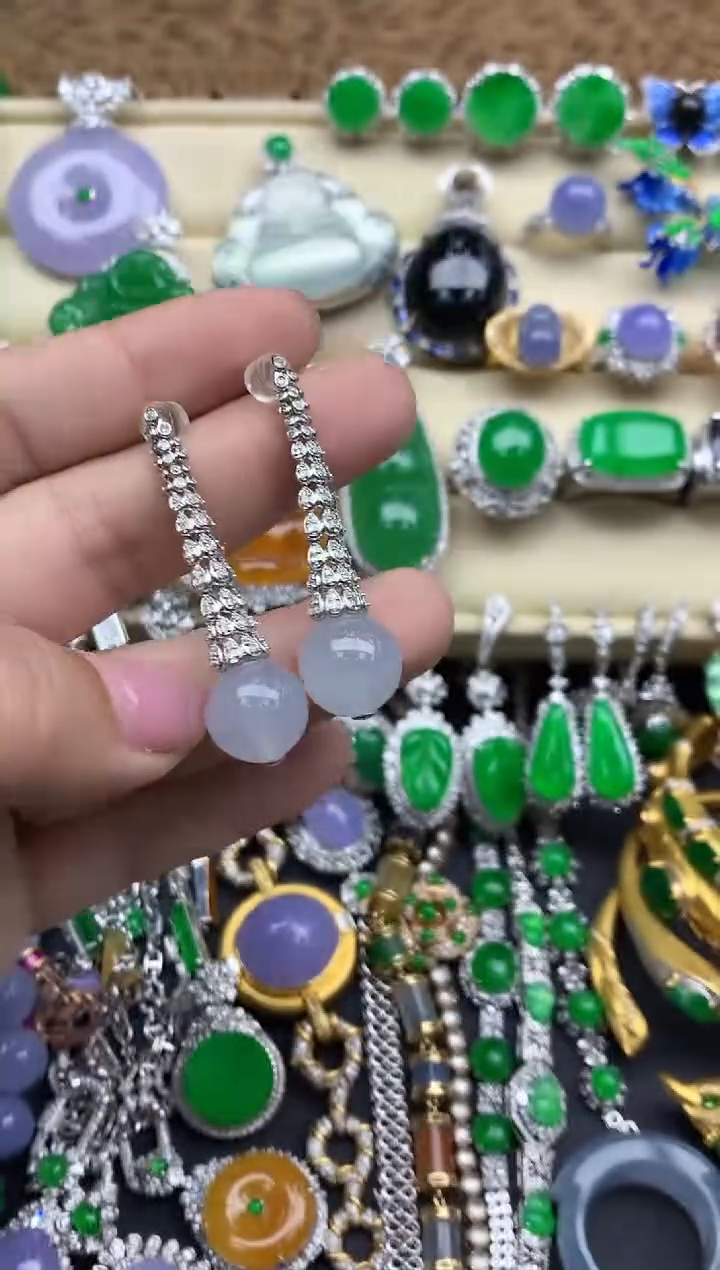 【闪购商品】翡翠耳饰18K金镶嵌606-中国好珍宝