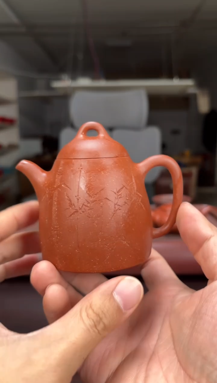 茶壶紫砂红降坡秦权160毫升