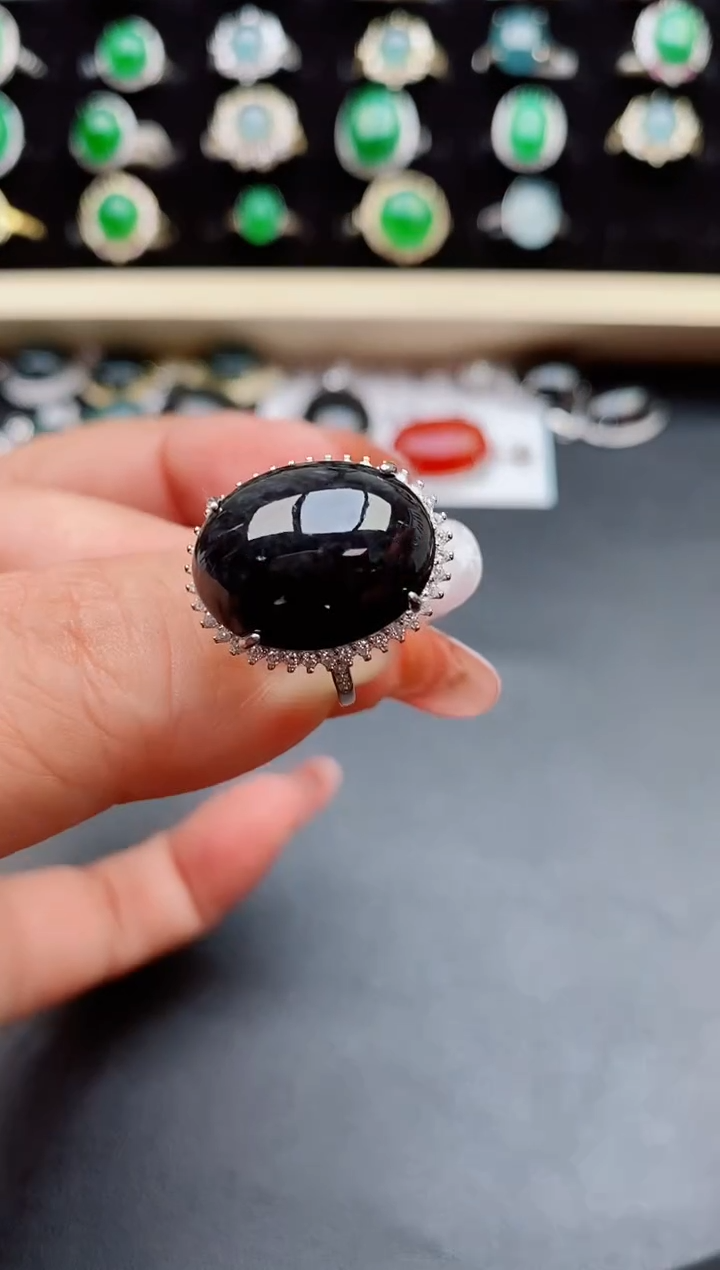 【闪购商品】翡翠戒指银S925镶嵌50800