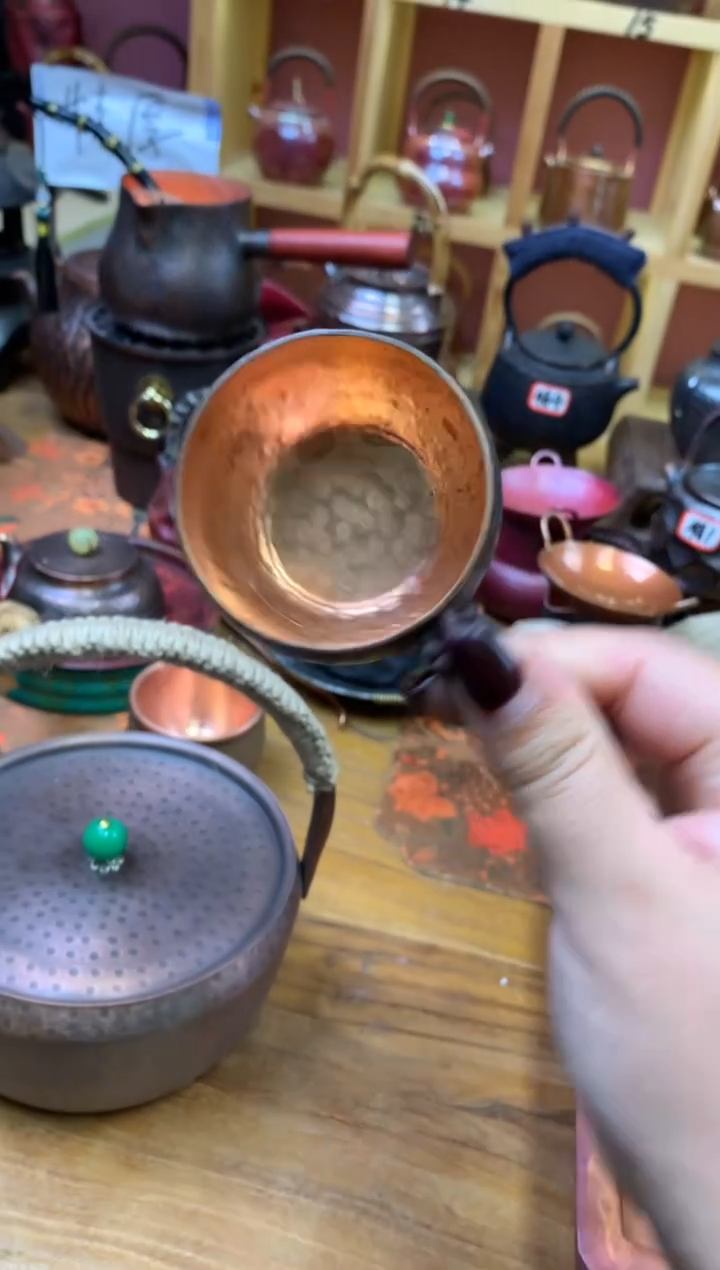 紫铜一张打耳把主人杯