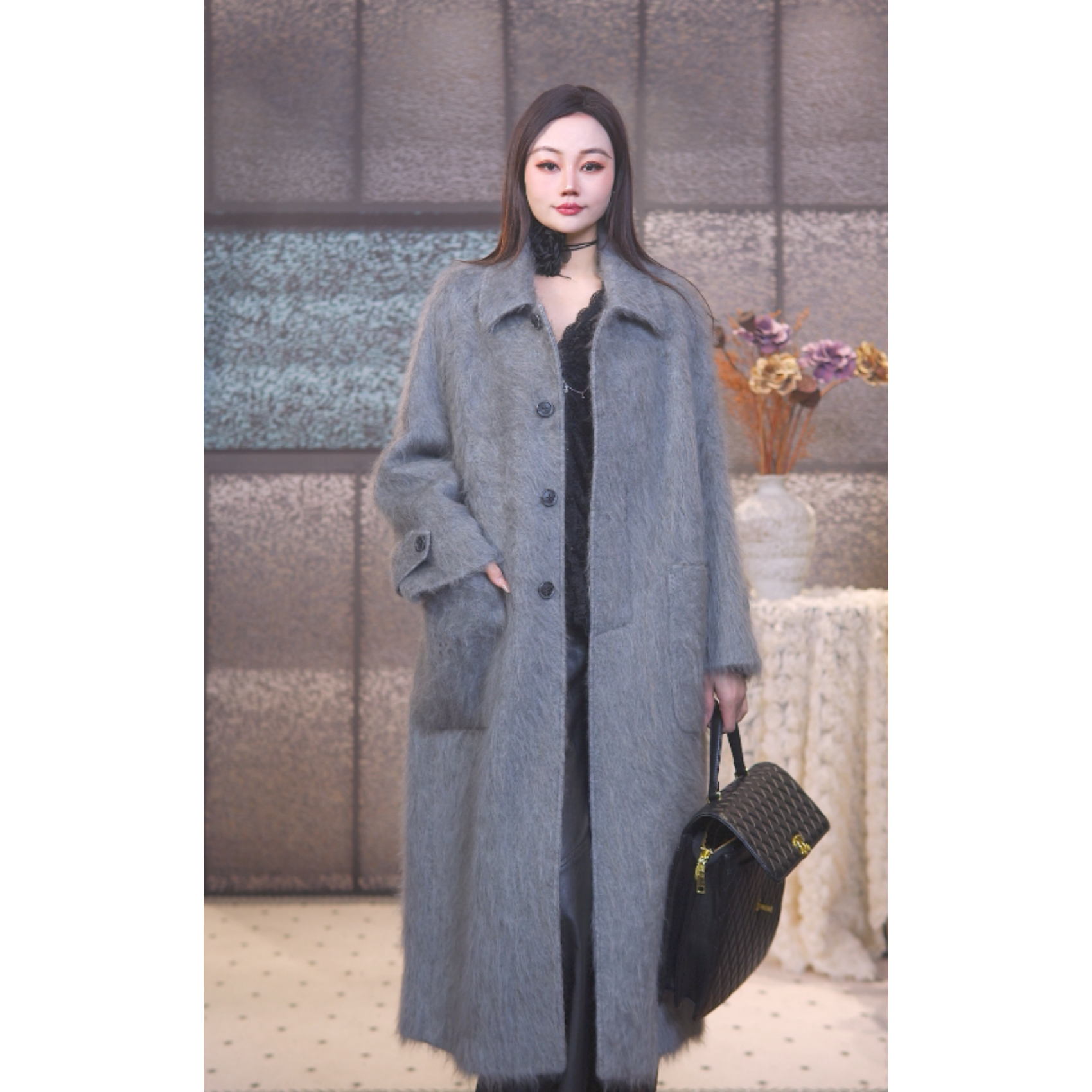 新款时尚高级感双面呢韩版羊毛羊绒大衣休闲气质翻领外套