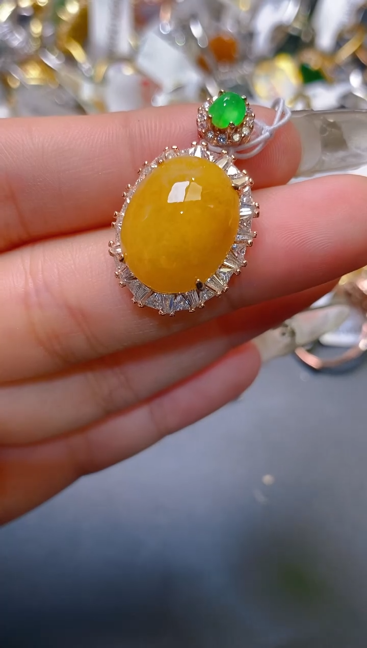 【闪购商品】翡翠耳饰银S925镶嵌天然A货翡翠1