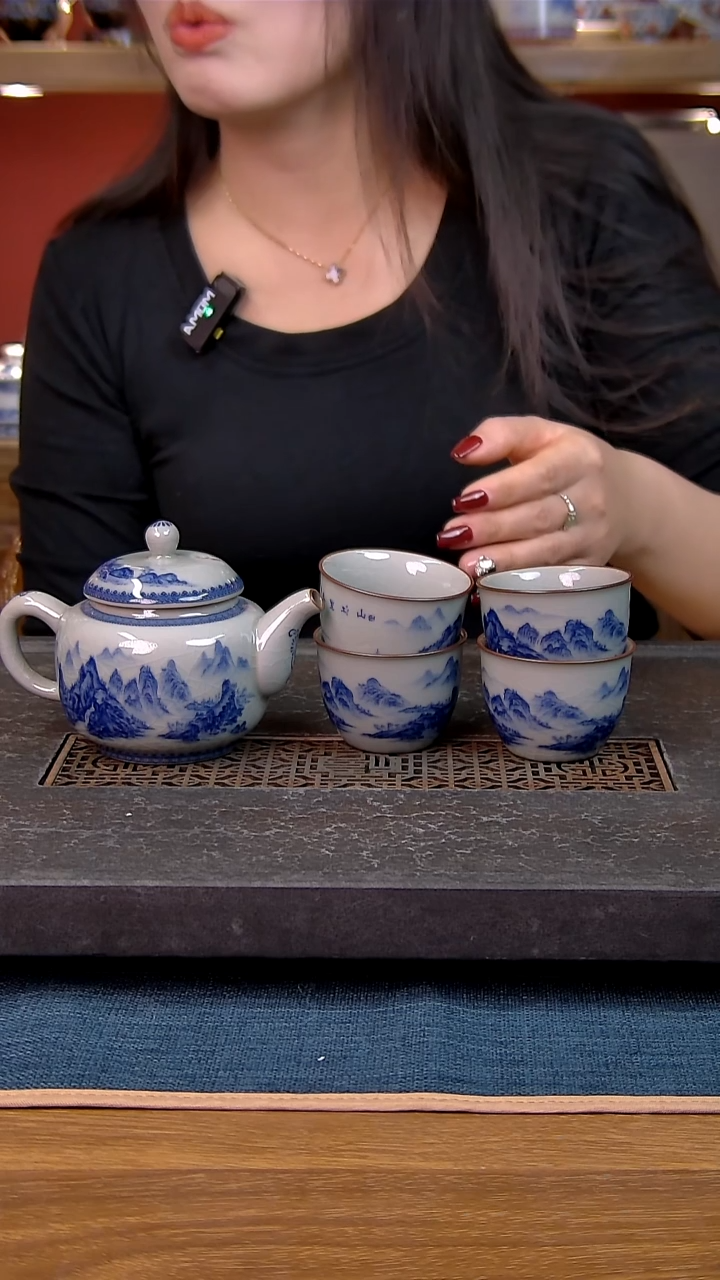 简装家用款5件套 老陶泥开片纹陶瓷茶具