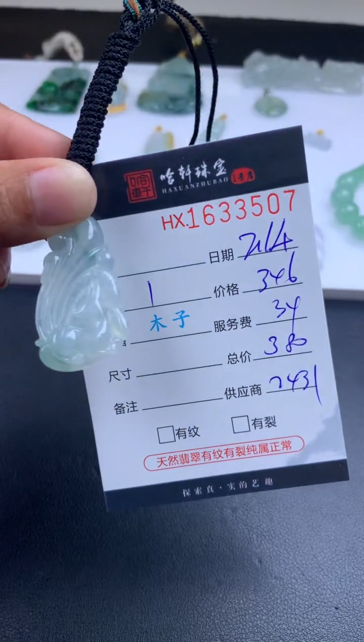 【闪购商品】翡翠挂件未镶嵌哈轩 挂件1