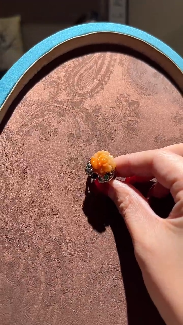 【闪购商品】翡翠戒指银S925镶嵌红翡绿翠 31号