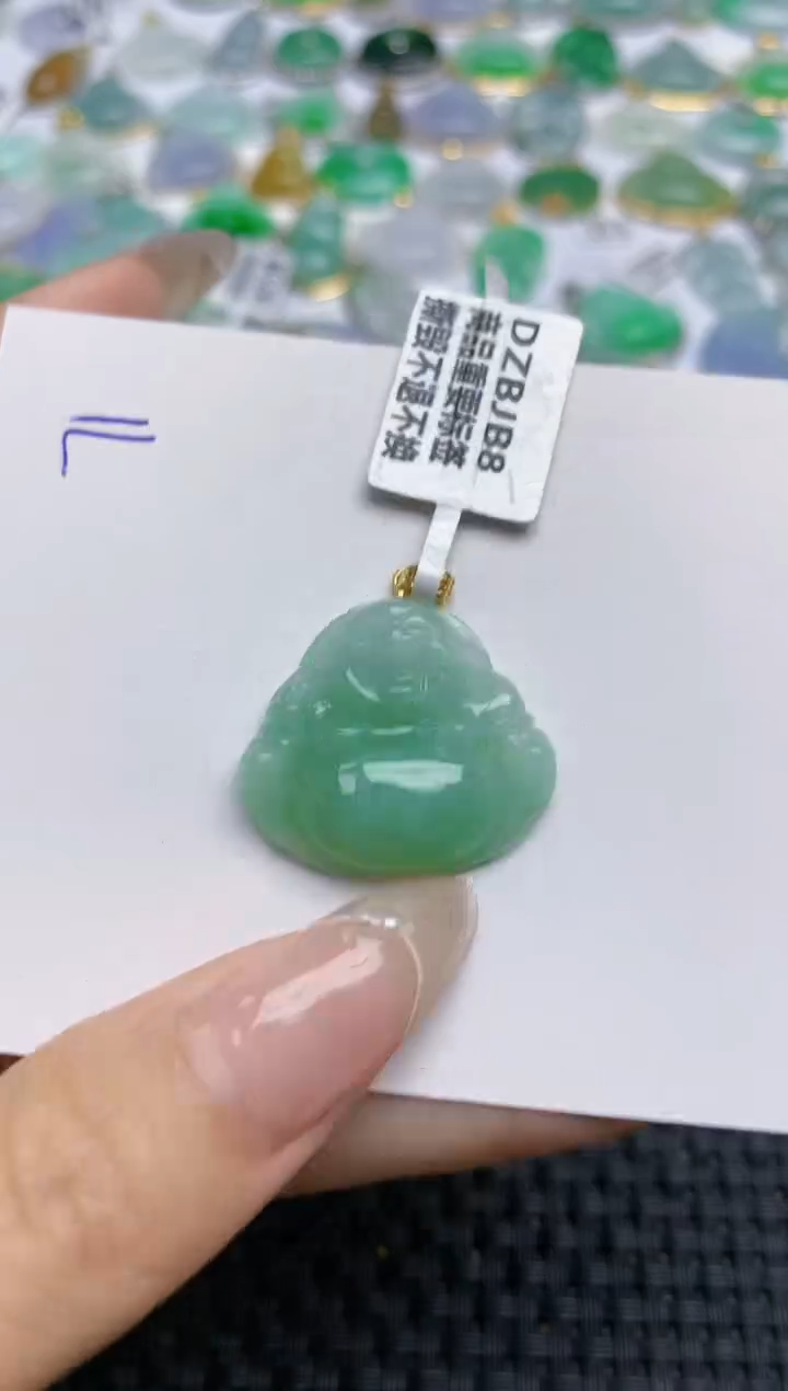 【闪购商品】翡翠颈饰18K金镶嵌天然翡翠A货