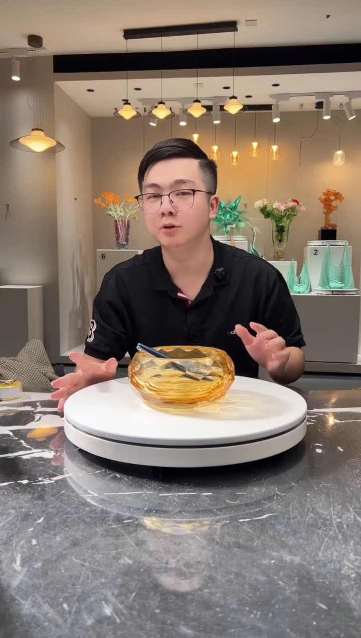 摆件巴比特美学-金色冷磨切面坚果碟